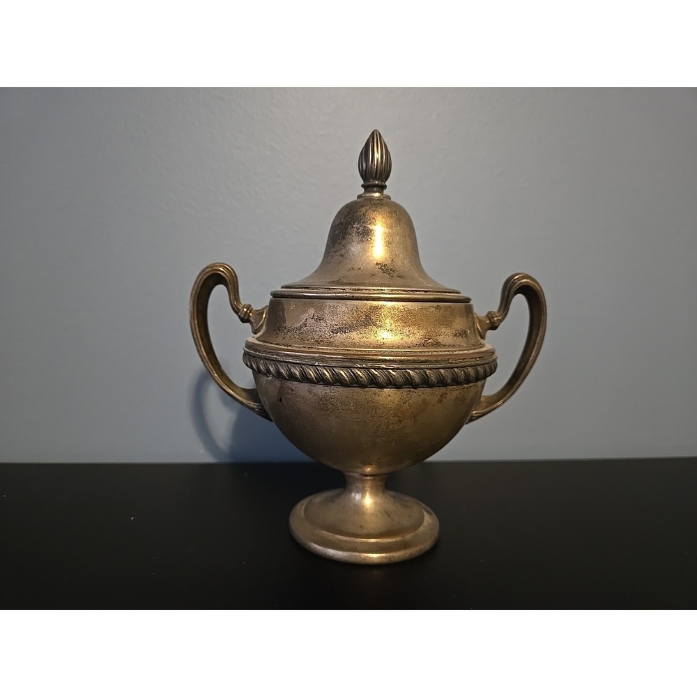 Vintage World Silver Plated on Copper Sugar Bowl With Lid